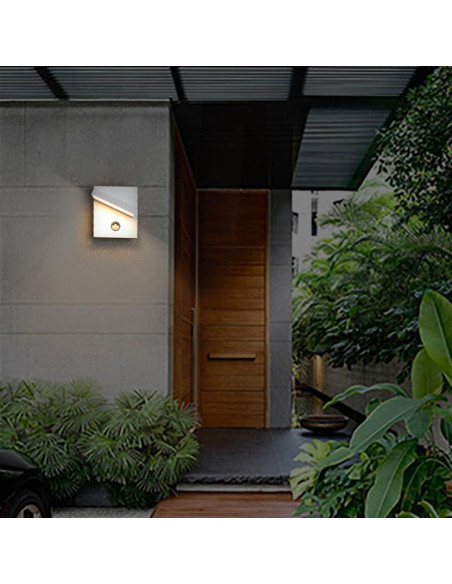 Luz de Pared Exterior Lustrlach con Sensor de Movimiento 3000K Luz de Pared Exterior Lustrlach con Sensor de Movimiento 3000K