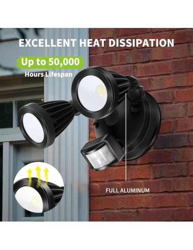 Luz de Inundación LED LSVT 3000LM con Sensor de Movimiento IP65