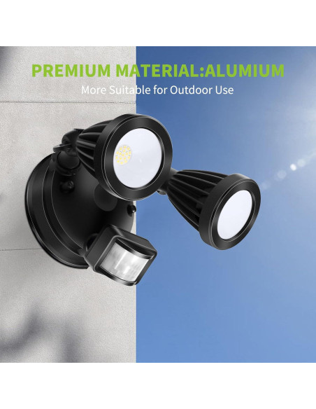 Luz de Inundación LED LSVT 3000LM con Sensor de Movimiento IP65