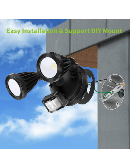 Luz de Inundación LED LSVT 3000LM con Sensor de Movimiento IP65