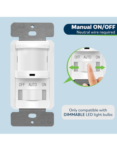 Interruptor de Luz con Sensor de Movimiento TOPGREENER 2 Paquete