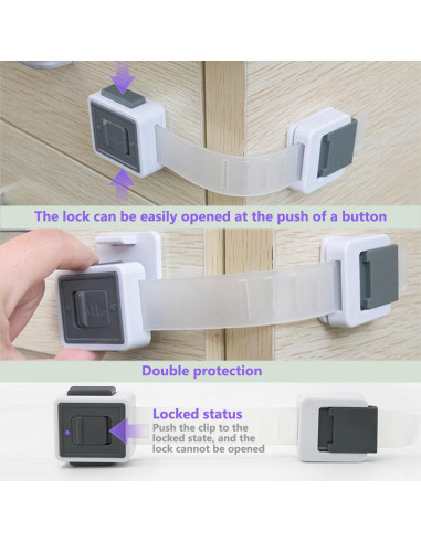 Bloqueos de Gabinete KongNai a Prueba de Niños - Paquete de 4