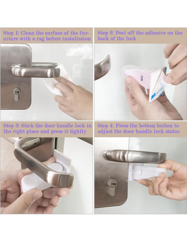 Bloqueos de Palanca de Puerta a Prueba de Niños KongNai - 6 Unidades