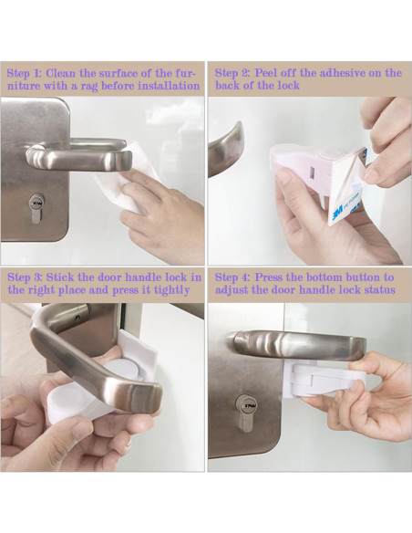 Bloqueos de Palanca de Puerta a Prueba de Niños KongNai - 6 Unidades