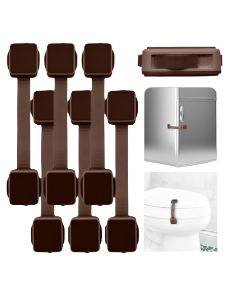 Cerraduras de Seguridad para Gabinetes Bebés 6 Unidades Marrón Cerraduras de Seguridad para Gabinetes Bebés 6 Unidades Marrón
