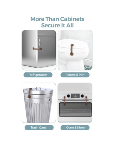 Cerraduras de Seguridad para Gabinetes Bebés 6 Unidades Marrón