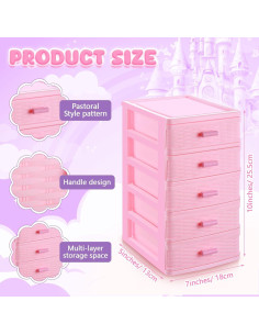 Caja de Almacenamiento de Joyería Rosa Threehoney 5 Capas 2