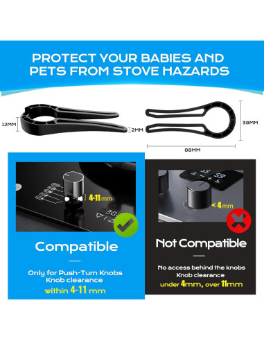 Cubiertas de Seguridad para Perillas de Estufa de Gas - 5 Unidades