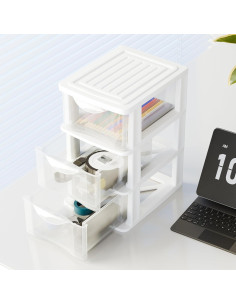 Organizador de Escritorio ihomecooker Mini 3 Cajones Blanco 2