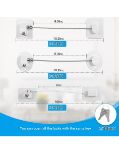 Cerraduras de Seguridad para Refrigerador Hotop - 8 Piezas con 10 Llaves 2