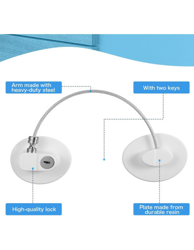 Cerraduras de Seguridad para Refrigerador Hotop - 8 Piezas con 10 Llaves