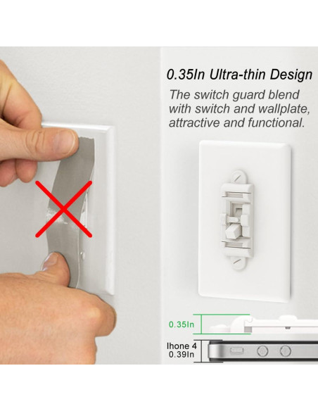 Protector de Interruptor de Luz HONGKONG HONG LE 4 Unidades Blanco