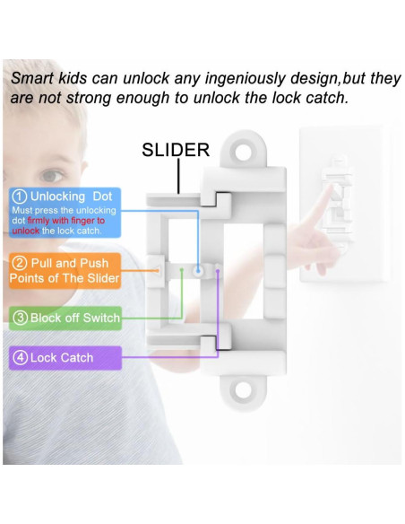 Protector de Interruptor de Luz HONGKONG HONG LE 4 Unidades Blanco