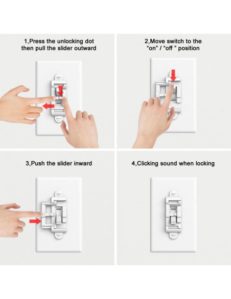 Protector de Interruptor de Luz HONGKONG HONG LE 4 Unidades Blanco