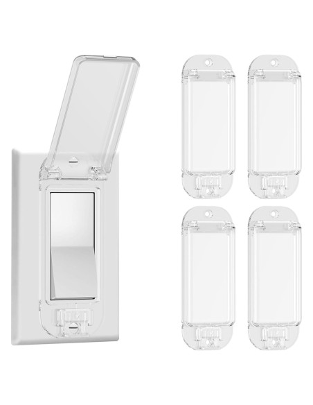 Cubierta de Interruptor de Luz LRANFOW 4 Paquetes Transparente