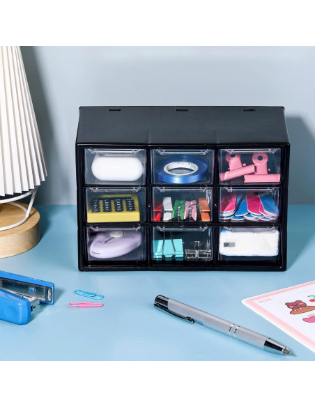 Organizador de Cajones Rtteri 9 Piezas Plástico Negro