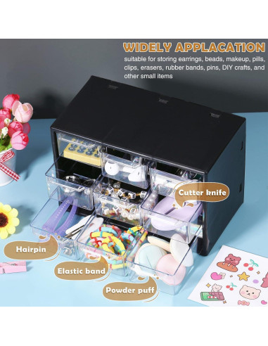 Organizador de Cajones Rtteri 9 Piezas Plástico Negro