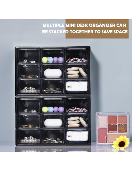 Organizador de Cajones Rtteri 9 Piezas Plástico Negro