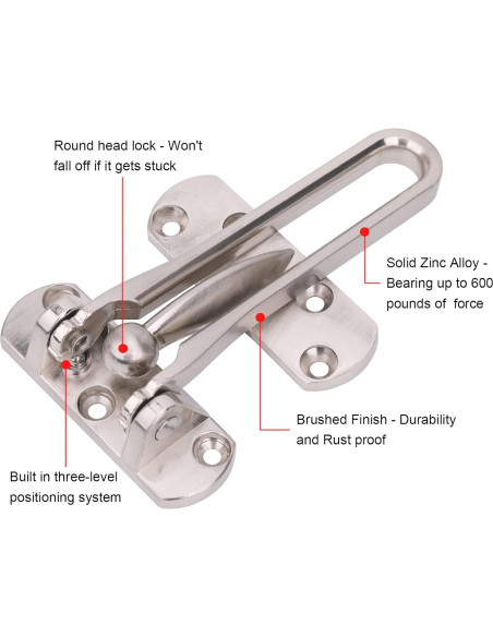 Cerradura de Seguridad para Puerta CeeDa 3 Pack con Barra Oscilante