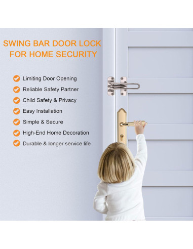 Cerradura de Seguridad para Puerta CeeDa 3 Pack con Barra Oscilante