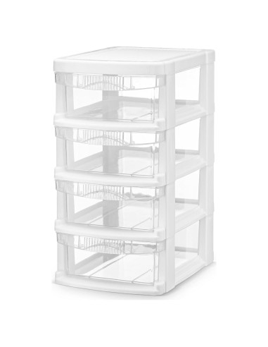 Organizador de Escritorio Apilable Tribello 4 Cajones Blanco