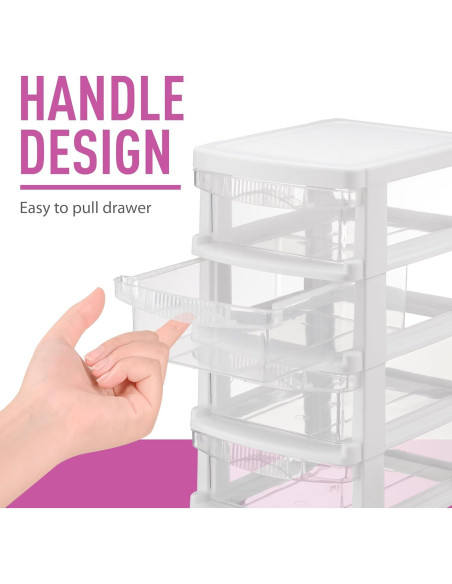 Organizador de Escritorio Apilable Tribello 4 Cajones Blanco