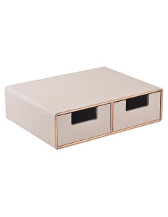 Organizador de Escritorio Beige RHCSZ con 2 Cajones Apilable