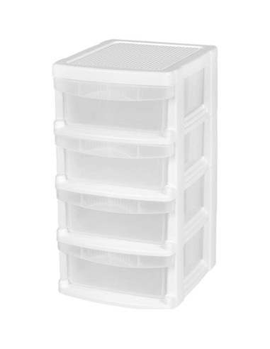 Organizador de Escritorio Apilable Tribello 4 Cajones Blanco