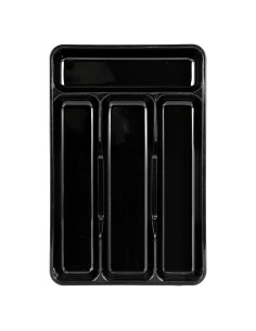 Organizador de Cajones RQF para Cubiertos Negro 4 Compartimentos