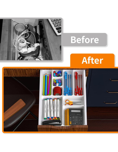 Juego de Organizadores de Cajones SuoXing 25 Piezas Blanco