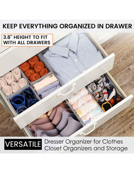 Organizadores de Cajones Criusia 20 Paquete Tela Gris 9.7 cm