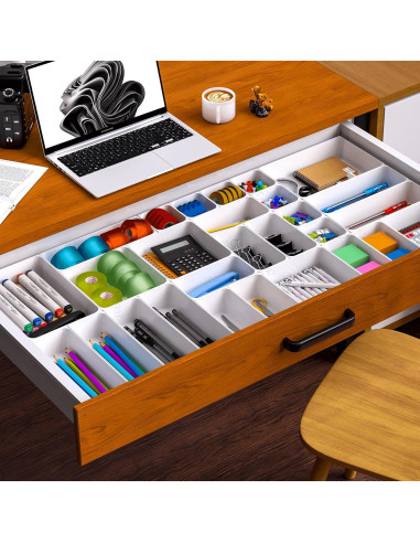 Juego de Organizadores de Cajones SuoXing 25 Piezas Blanco