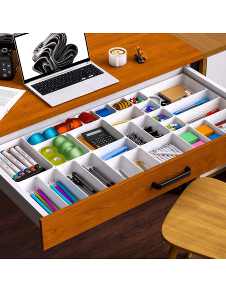 Juego de Organizadores de Cajones SuoXing 25 Piezas Blanco