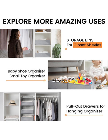 Organizadores de Cajones Criusia 20 Paquete Tela Gris 9.7 cm