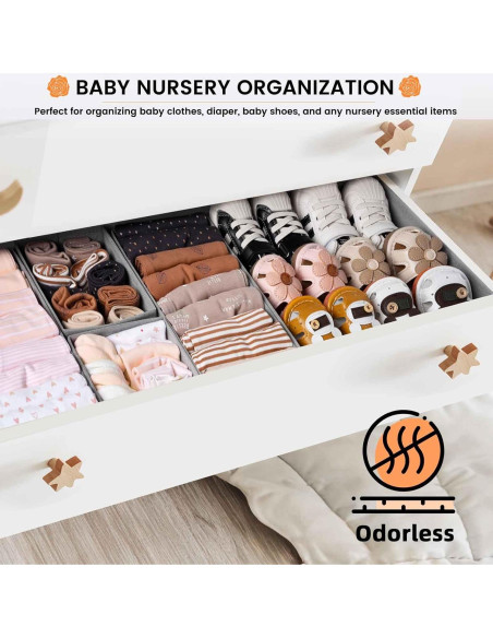 Organizadores de Cajones Criusia 20 Paquete Tela Gris 9.7 cm