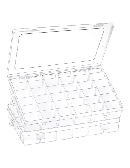 Cajas organizadoras de plástico AOZITA 36 compartimentos 2 unidades