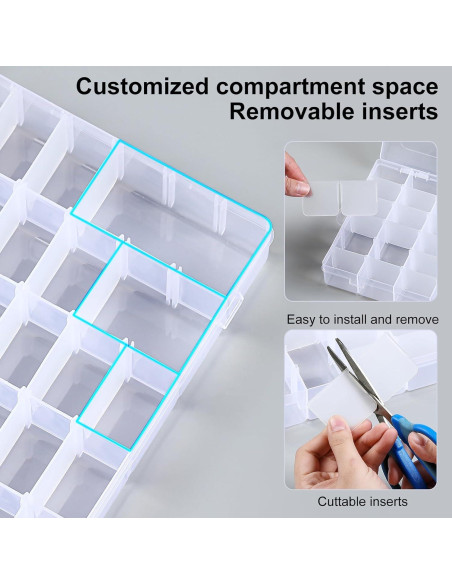 Cajas organizadoras de plástico AOZITA 36 compartimentos 2 unidades