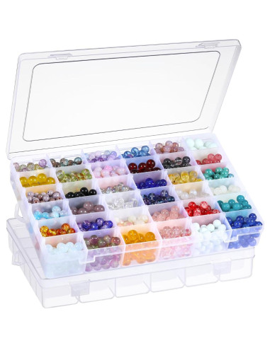 Cajas organizadoras de plástico AOZITA 36 compartimentos 2 unidades