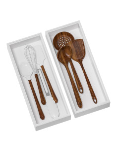 Organizadores de Cajones de Bambú Greatseas - Juego de 2, 38x15x6.4 cm