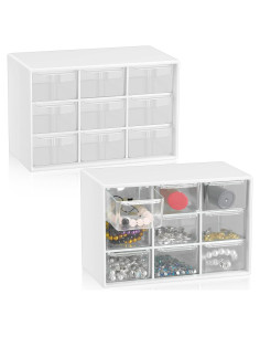 Organizador de Escritorio Wenqik 2 Pcs con 9 Cajones Transparentes