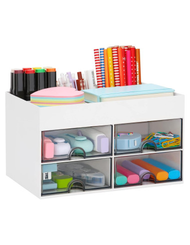 Organizador de Escritorio LETURE Blanco con Cajones y Compartimentos