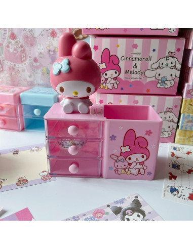 Organizador de Oficina Roffatide Anime Rosa 14x7x8cm