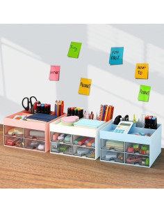 Organizador de Escritorio LETURE Blanco con Cajones y Compartimentos 2