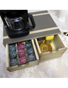 Soporte de Cajones de Madera DDYURI para Cápsulas de Café 2