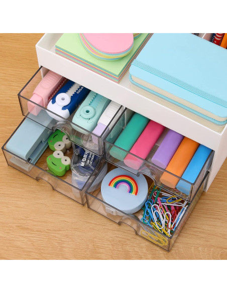 Organizador de Escritorio LETURE Blanco con Cajones y Compartimentos