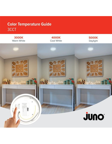 Luz de Techo LED Juno Slim Basics 10.16 cm Biselada 3000K-5000K