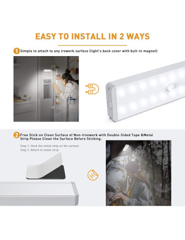 Luz LED recargable Lightbiz 5 Pcs con sensor y control remoto