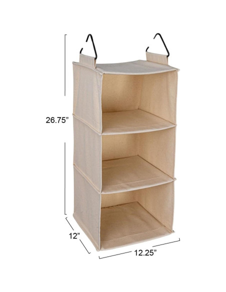 Organizador de Closet Colgante Household Essentials 3 Estantes Algodón