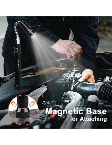 Linterna Magnética Telescópica Veitorld LED 360 para Hombre
