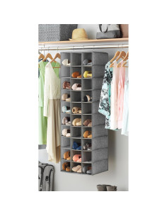 Organizador Colgante de Zapatos Whitmor 30 Secciones Gris 2